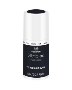 alessandro Striplac Peel or Soak 119 Midnight Black - UV/LED küünelakk, 8ml