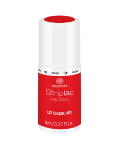 alessandro Striplac Peel or Soak 122 Classic Red - UV/LED Nail Polish, 8ml