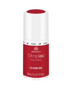 alessandro Striplac Peel or Soak 123 Ruby Red - UV/LED Nail Polish, 8ml
