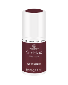 alessandro Striplac Peel or Soak 126 Velvet Red - UV/LED Nail Polish, 8ml