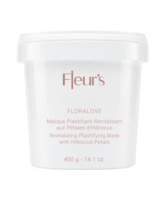 Plastifitseeruv mask hibiskuse õitega. 