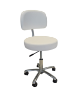 Chair with back, round, white, chromed leg (45-58cm)
