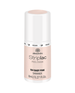 alessandro Striplac Peel or Soak 104 Baby Pink - UV/LED küünelakk, 8ml