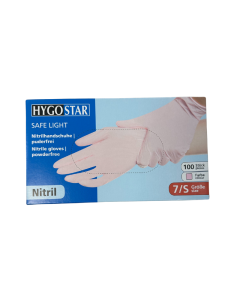 HYGOSTAR Safe Light puudrivabad nitriilkindad roosad S, 100tk