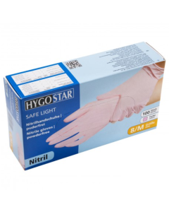 HYGOSTAR Safe Light puudrivabad nitriilkindad roosad M, 100tk